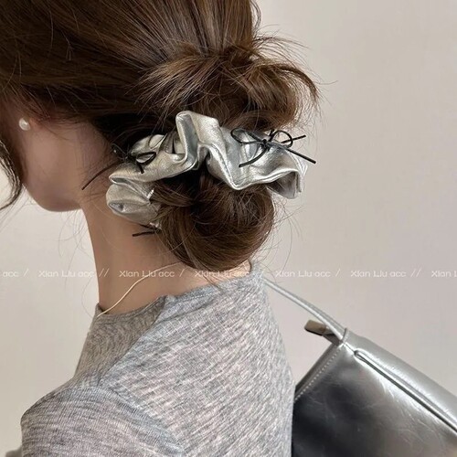 银色扎头发2024新款皮筋高级感