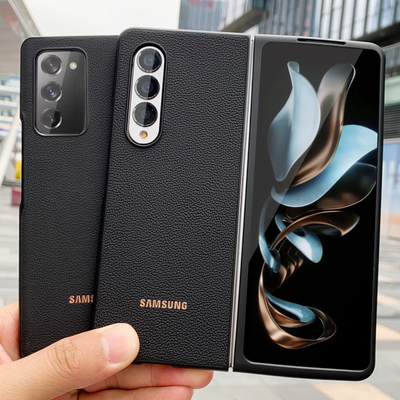 适用三星W23Flip手机壳ZFold5/4/3/2保护套W22心系天下真皮原装防摔ZFlip5 ZFold6