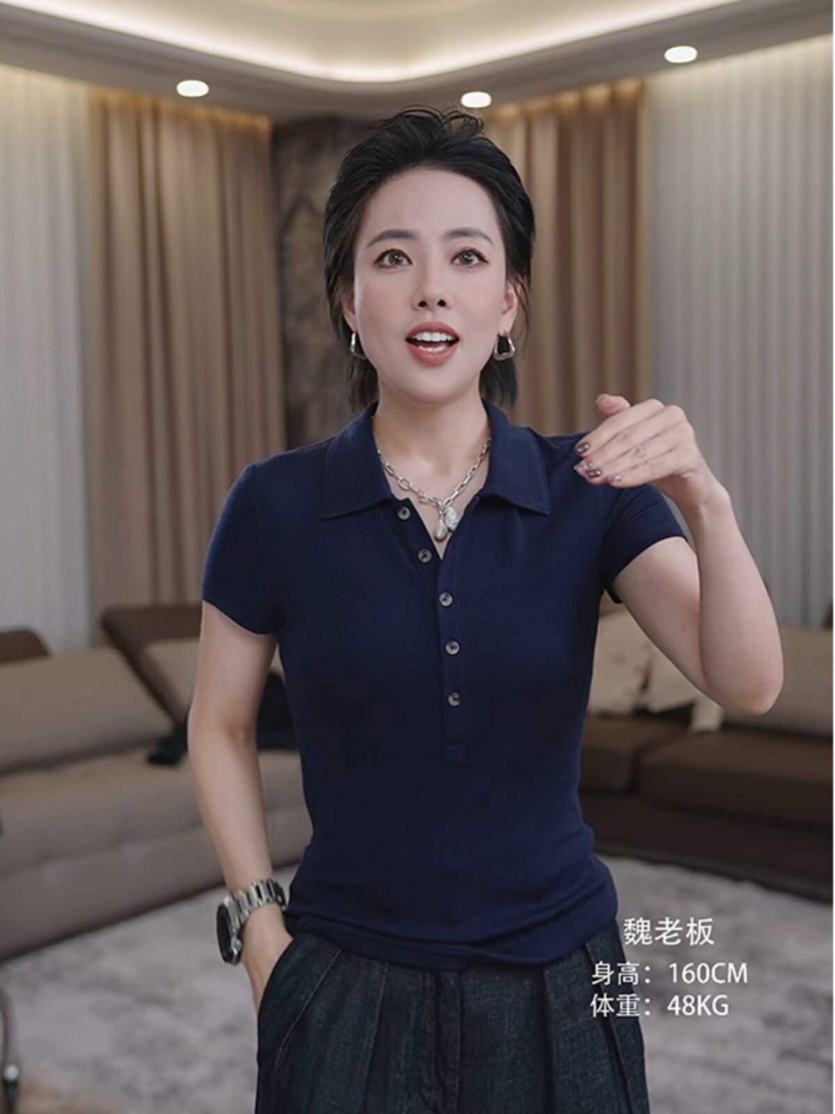 BOSS WEI NORTH ISLAND LOVE LETTER RED TENCEL POLO NECK CASUAL T-SHIRT WOMENS FASHION SOFT AND BREATHABLE TOP SHORT SLEEVE