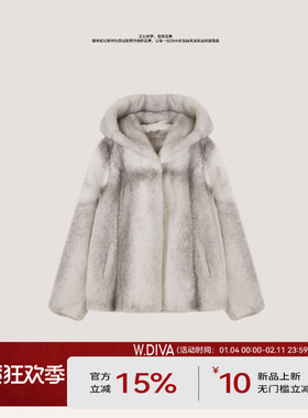 【银十字】芬兰进口皇冠级银十字连帽水貂皮草外套54C153212