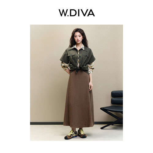 休闲素雅感亚麻韩服半身裙