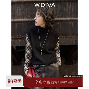 【归宿】康赛妮100牦牛绒秋冬复古智感高领无袖毛衫54Z033296