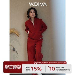 卫衣休闲裤 秋冬半拉链POLO领休闲套装 54D11337 口碑套装 W.Diva