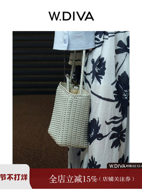 魏老板【格子间】春季品质头层手工牛皮编织立体水桶包50B131519