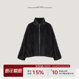 皇室苏力婴驼绒羊毛高级感毛呢外套慵懒风53C232517 初雪