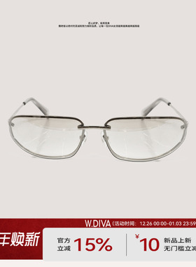W.Diva【时髦镜】超复古时髦Y2K曲面屏银框太阳镜50M232514
