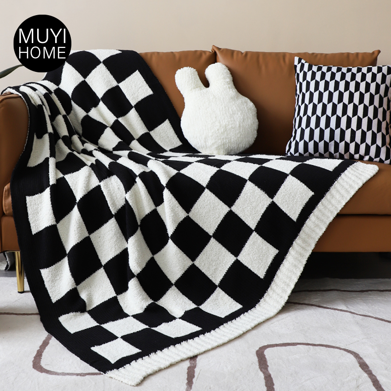 MUYIHOME四季棋盘格沙发毯