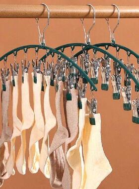 1pc Clothes Drying Hanger Windproof Clothing Rack 10 Clips