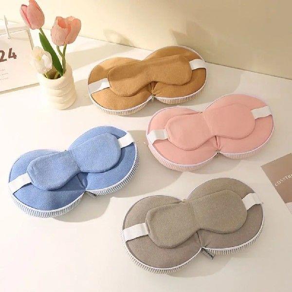 Portable 2 in 1 Neck Pillow Sleeping Mask Flight Sleep Rest