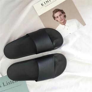 W black and white solid color slippers for men and women