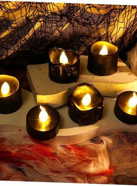 12PCS Flameless Black LED Electronic Candles Battery Operate