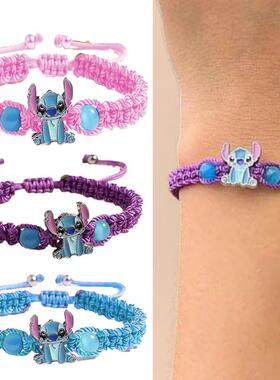 New Lilo and Stitch Bracelets Braided Rope Creative Couple B