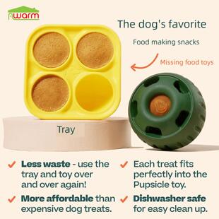 Woof Pupsicle宠物慢食碗 易清洗可冷冻硅胶托盘模具