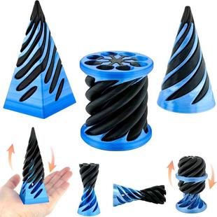 3D列印减压螺旋锥体玩具 解压金字塔Passthrough创意益智玩具