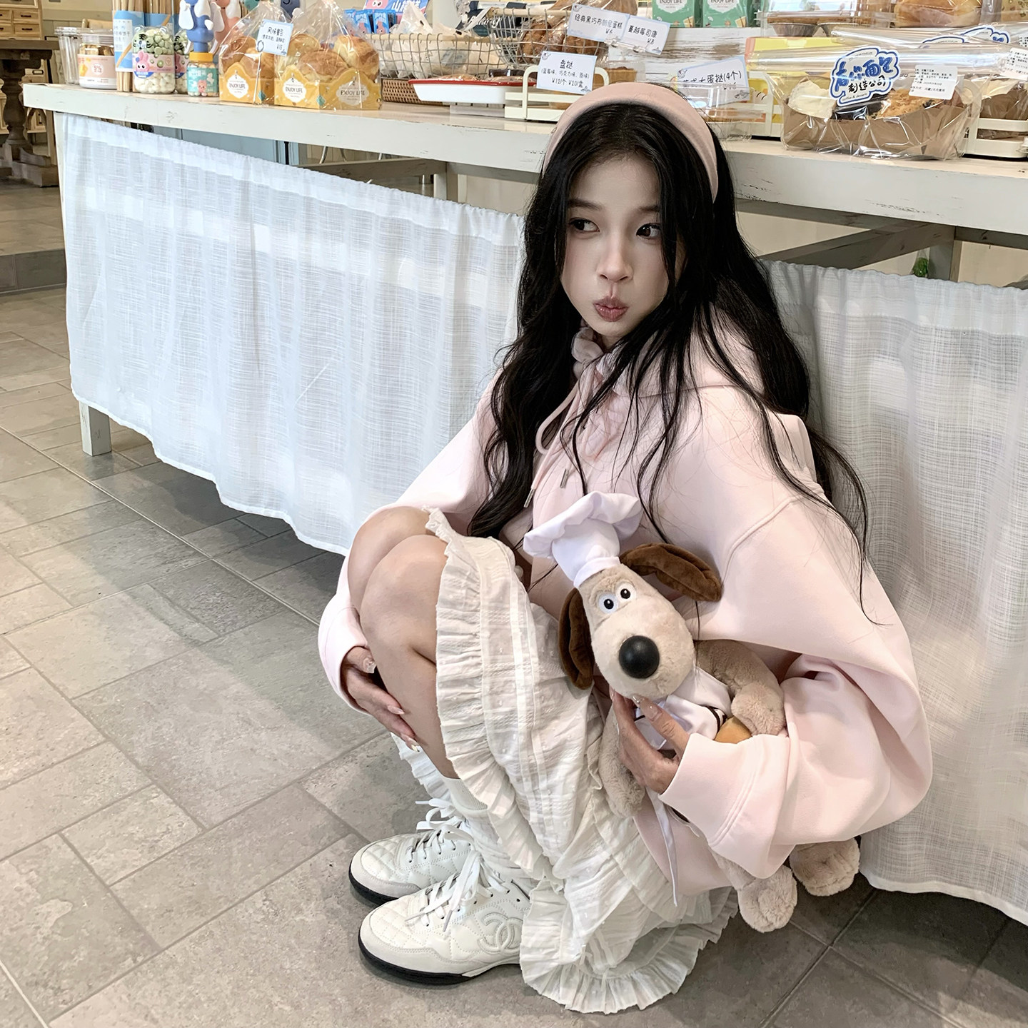 松弛感高克重空气层大帽子卫衣女