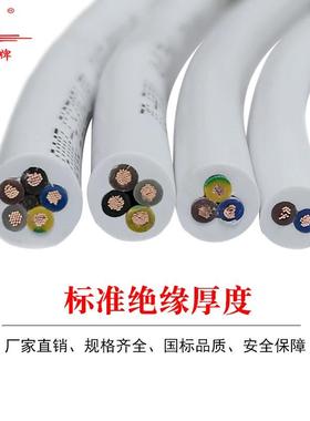 国标3C电源线白色护套线60227 IEC 52 53RVV 2 3 4 5芯挤压软电缆