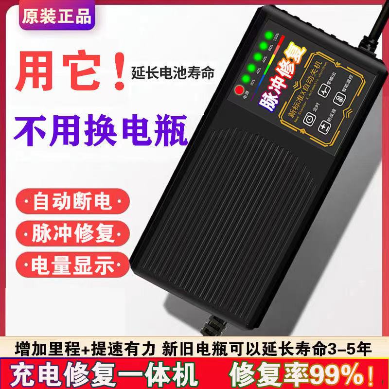 极速电瓶修复器电动车激活48vv60v72v充电器电单车锂电自动显示通