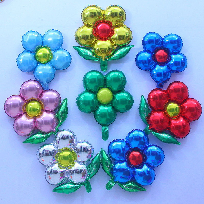 五瓣花朵铝膜气球生日派对创意婚庆婚房店面铺开业庆典铝箔装饰品
