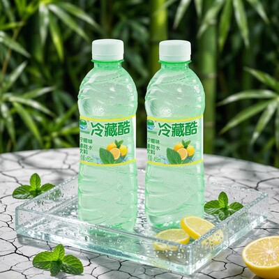 冷藏酷薄荷水清凉饮料柠檬味饮品