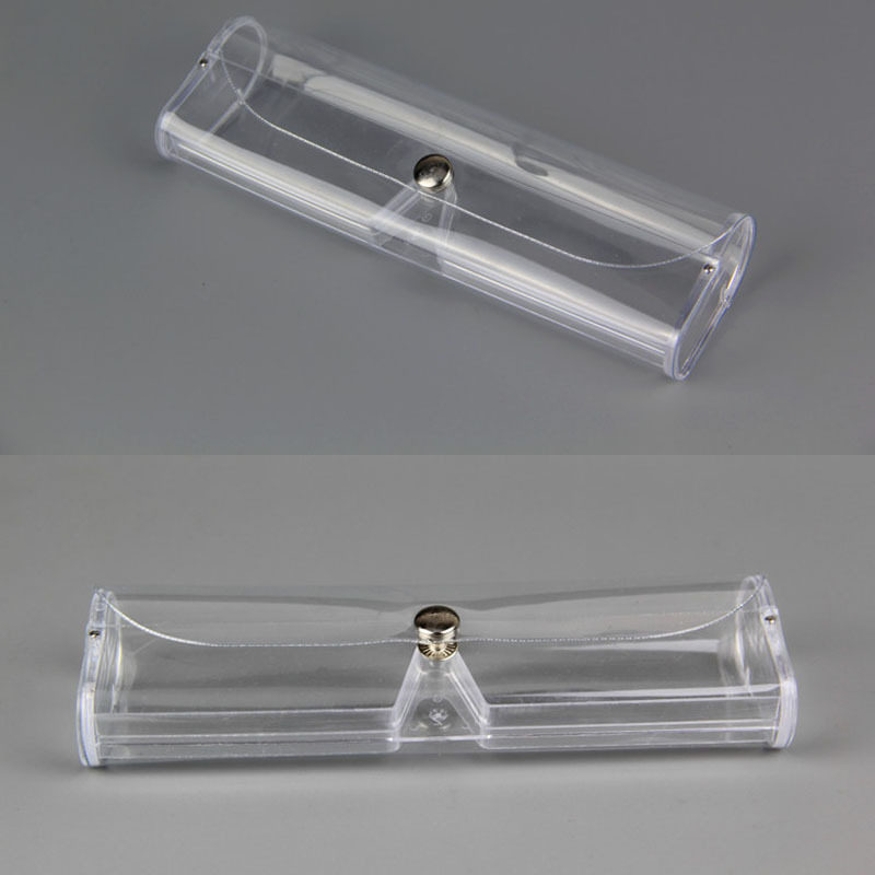 全透明柔性轻巧老花眼镜盒 pvc透明塑料盒全透眼镜盒