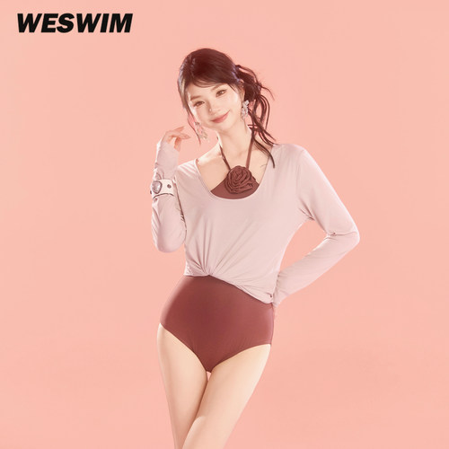 WESWIM连体长袖罩衫泡温泉比基尼