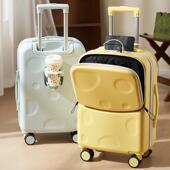 前开口行李箱女宽拉杆20寸登机箱时尚 箱 潮流静音轮24寸大容量密码