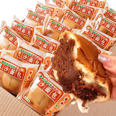 老式豆沙面包皮薄馅大独立包装