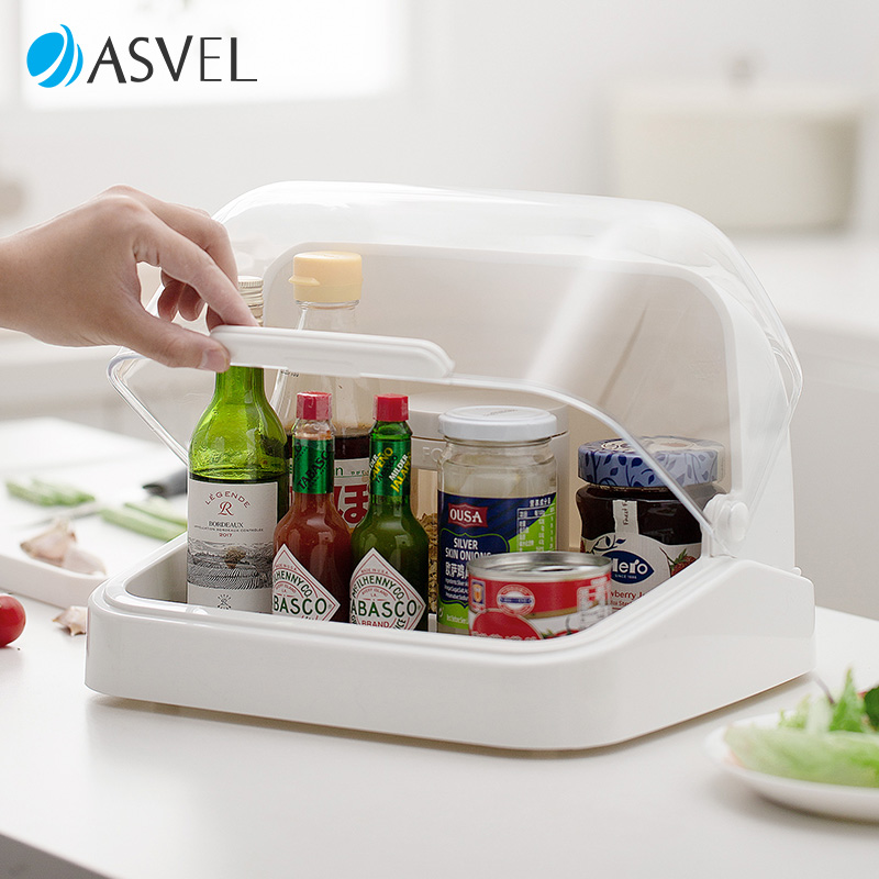 日本进口ASVEL桌面收纳盒调料瓶