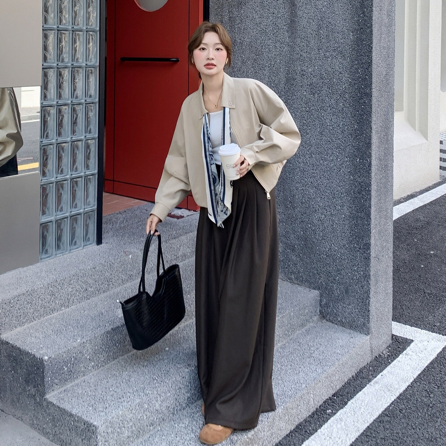 【有现货】【送丝巾】休闲韩范ins外套女短款春秋8918-P155-K228,女装短外套,浙宝176（原073）