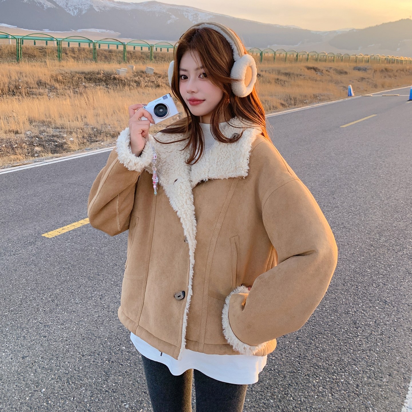 【有现货】【主推款】双面穿羊羔毛皮毛一体外套女8968-P195-K298,女装短外套,浙宝176（原073）