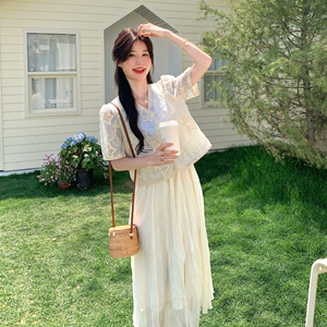 【数据好】【主推款】蕾丝绣花拼接无袖连衣裙夏季8833-P175-K258图片