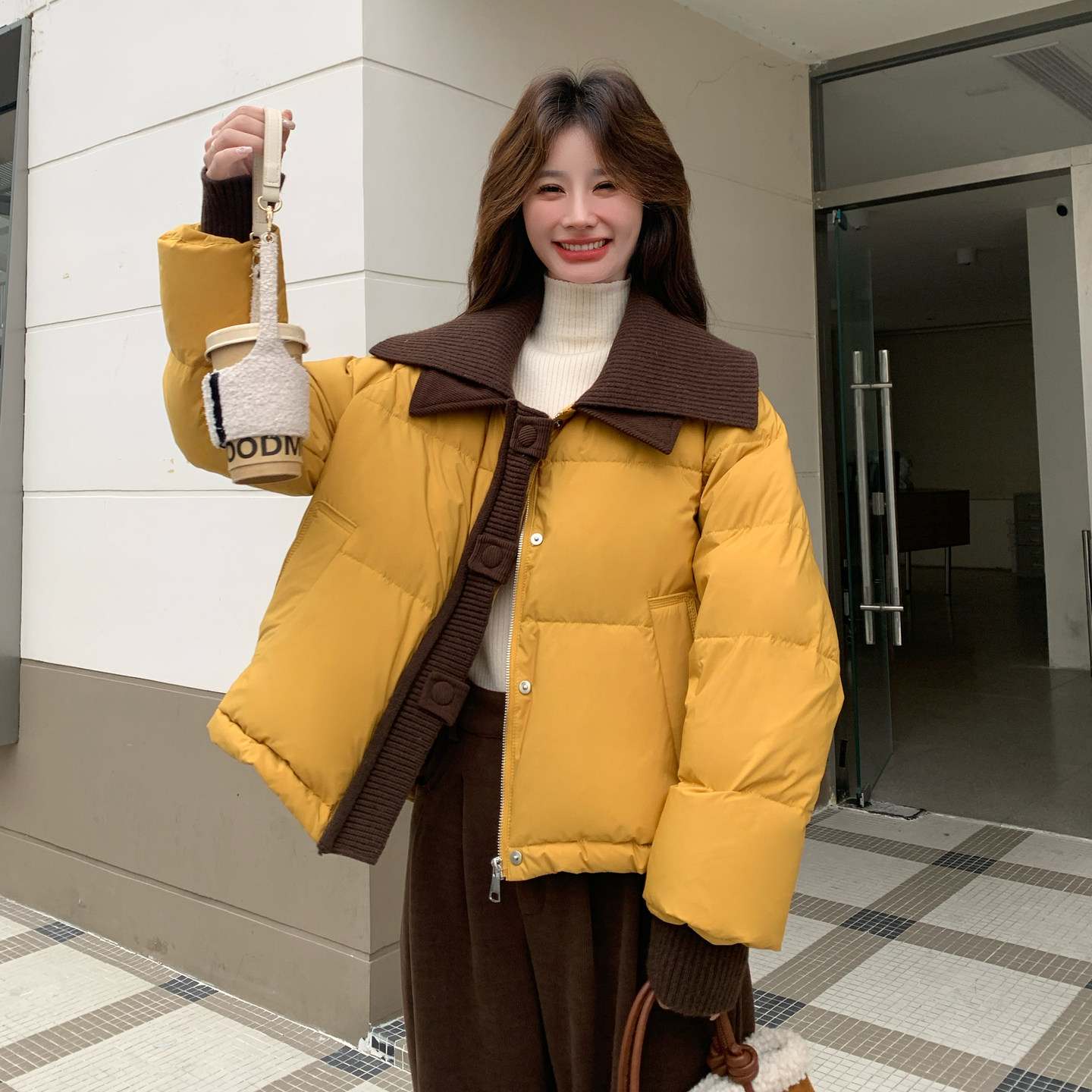 【有现货】【主推款】时尚针织拼接90羽绒服女短款8998-P295-K448,女装羽绒服,浙宝176（原073）
