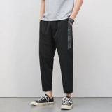 Летние мужские трендовые универсальные тонкие шелковые штаны, облегающий крой, в корейском стиле