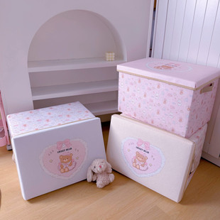 女生带盖收纳箱可水洗衣服玩具整理筐大容量折叠车载后备箱储物箱