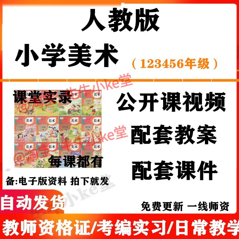 人教版小学美术一年级二三四五六年级上下册名师优质课公开课课堂实录配套PPT课件教案电子版