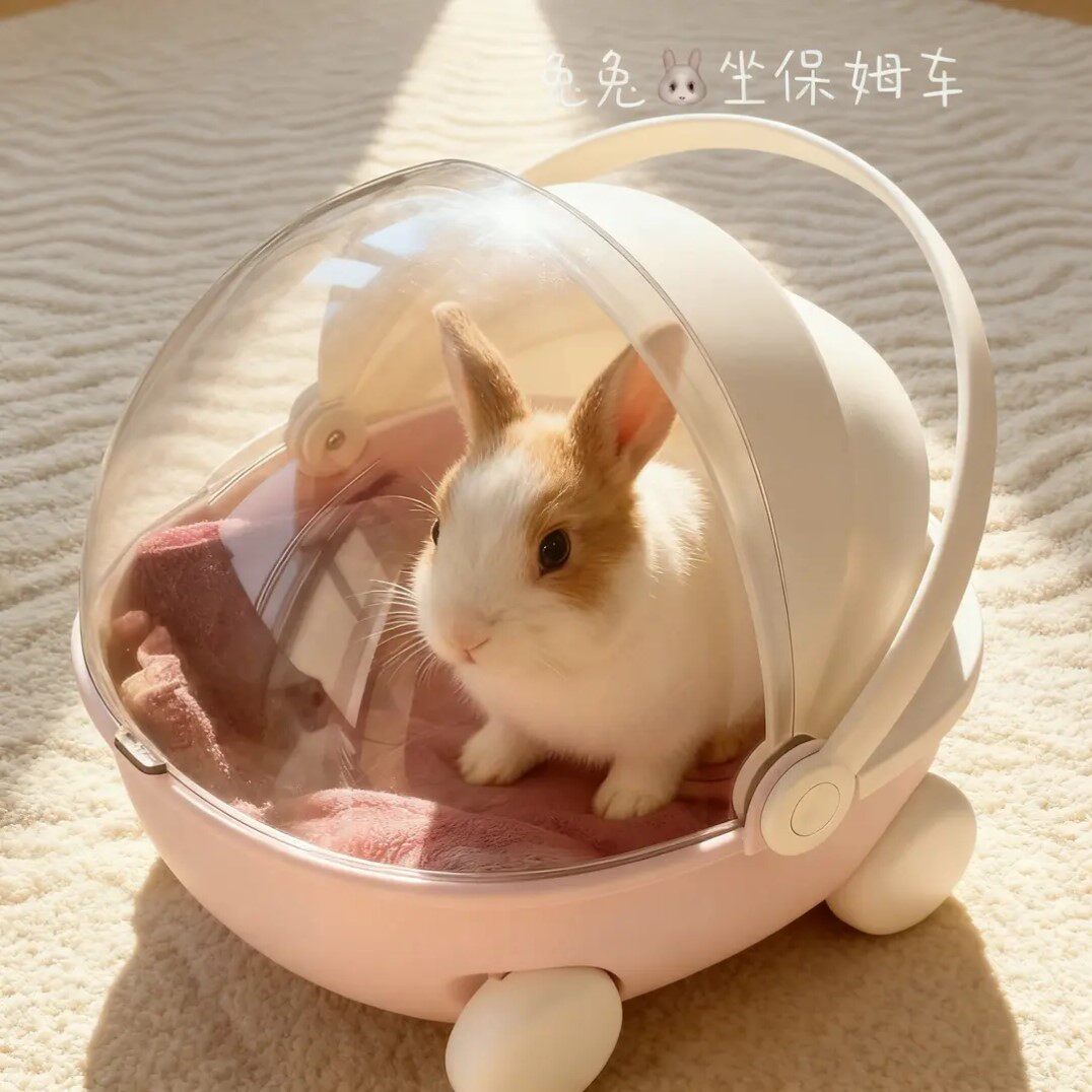 兔兔外出笼四季通用小兔子睡觉小窝宠物侏儒兔外出手提透气可携式