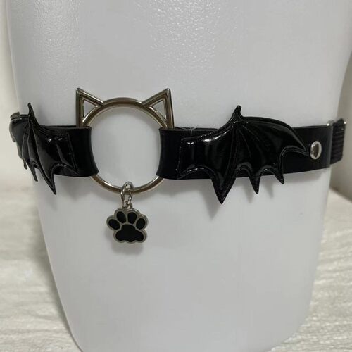 Lolita哥特恶魔翅膀猫爪吊坠皮革腿环腿带芒星亚文化jk性感大腿带