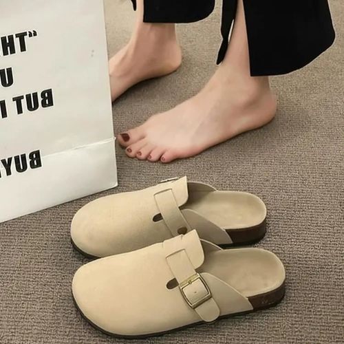 勃肯鞋女2024初秋新款外穿厚底增高博肯包头半拖鞋一脚蹬懒人单鞋