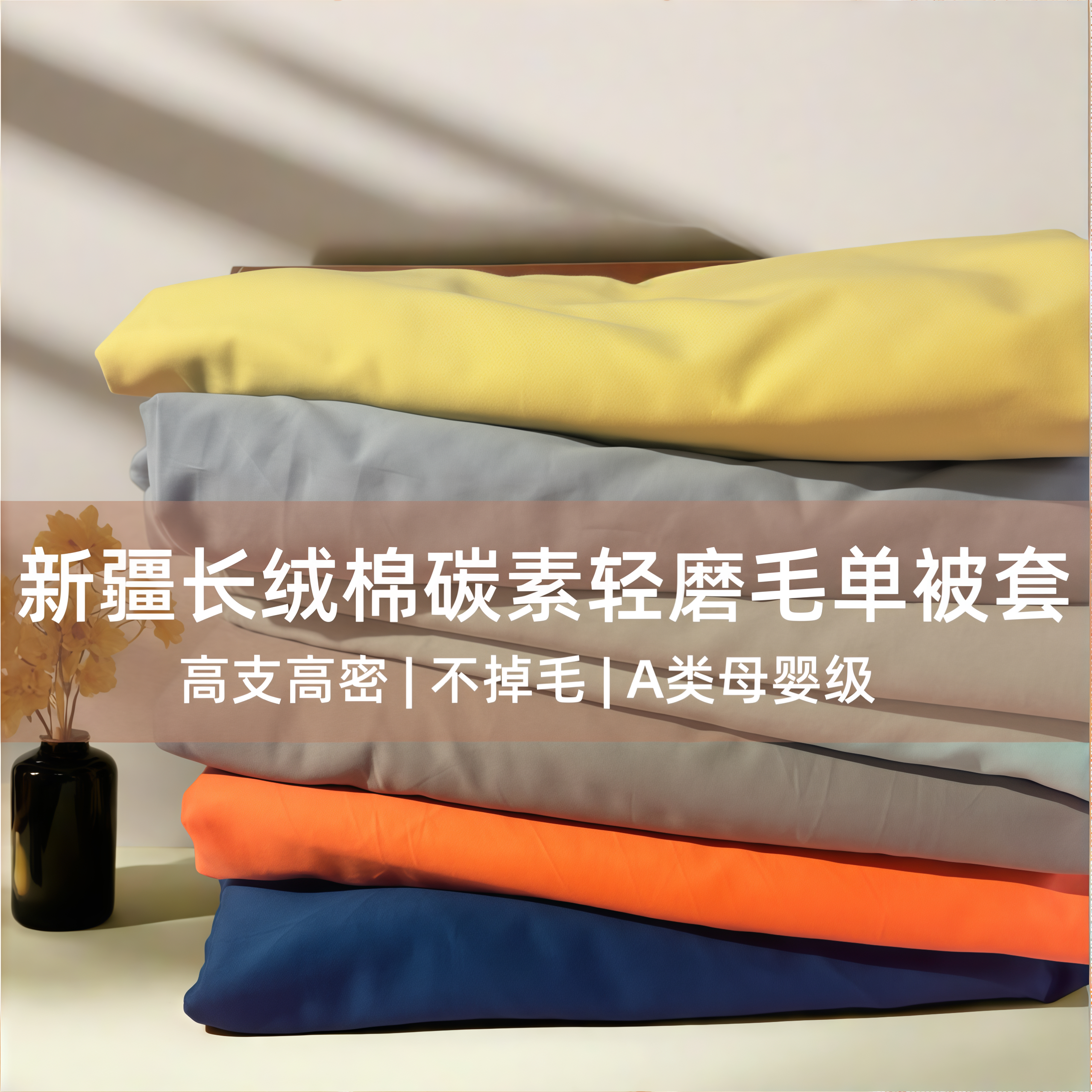 简约100S长绒棉轻磨毛被套单件新款全棉纯棉单人被罩150x200x230