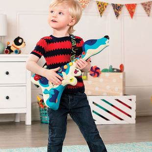 里男孩比女孩 B乐.Toys狗吉他玩具可弹奏初学乐器尤克里 2岁