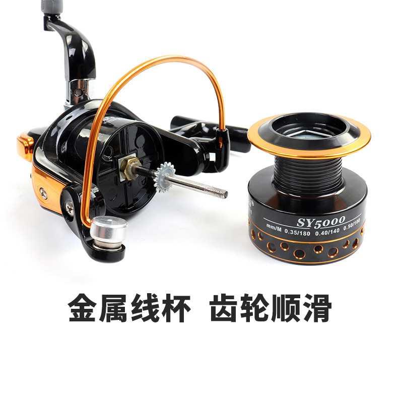 海竿渔轮纺车轮全金属海杆轮子收线轮鱼线轮鱼轮不锈钢摇机车盘轮