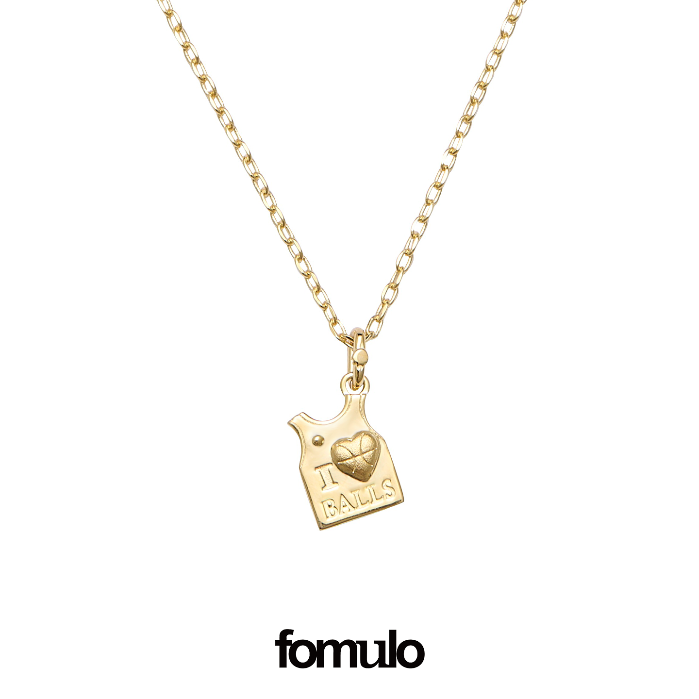 fomulo “I LOVE BALL”球衣系列 金色项链
