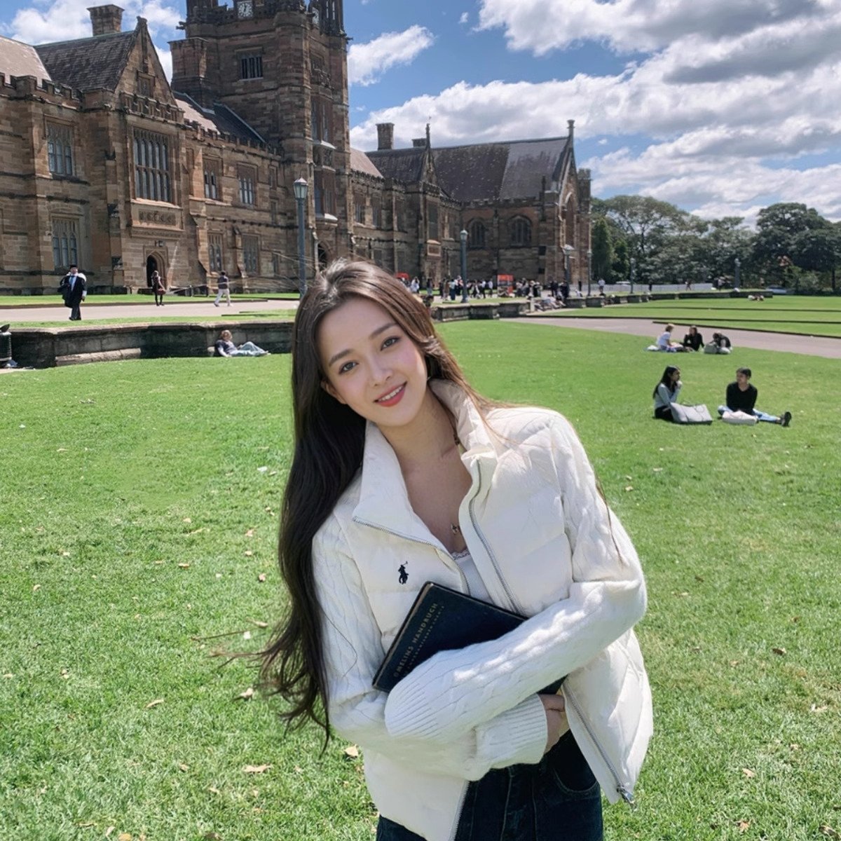 JMSHOP 白月光系列私下很爱穿服毛织拼接绒棉外套