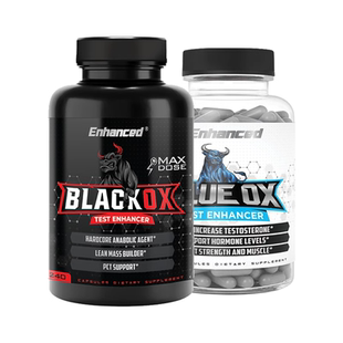 进口Enhanced EA先驱者黑牛促睾胶囊EA蓝牛健身增肌增强组合搭配