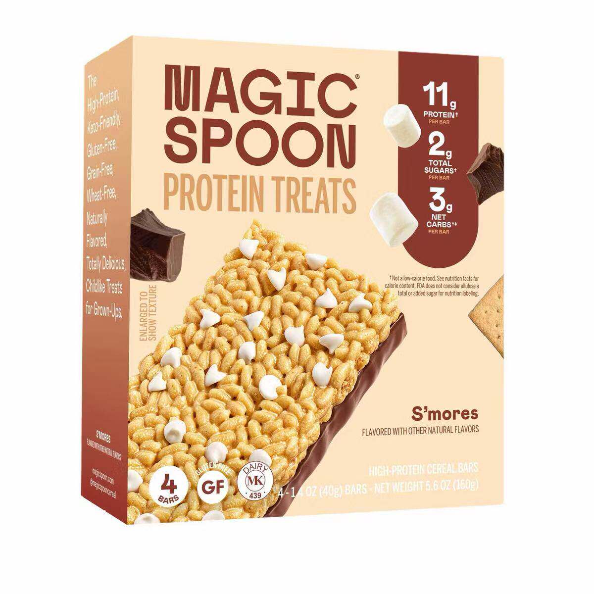 美国直邮Magic Spoon棉花糖蛋白米饼能量棒4个装