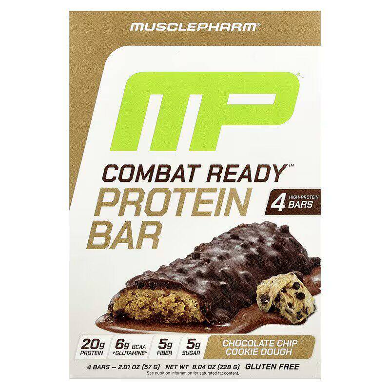 MusclePharm 运动健身锻炼修复蛋白棒糖霜肉桂卷巧克力花生酱4根