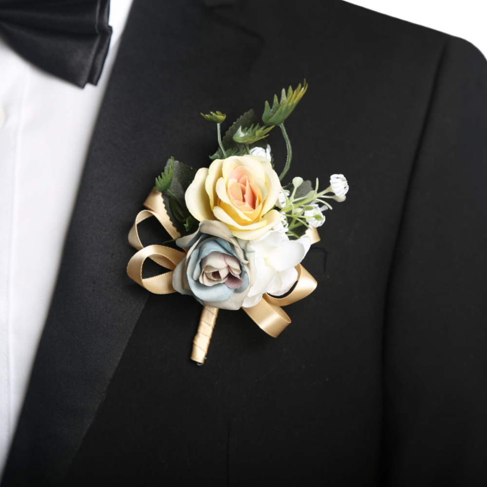 大气简约胸花手腕花结婚礼嘉宾
