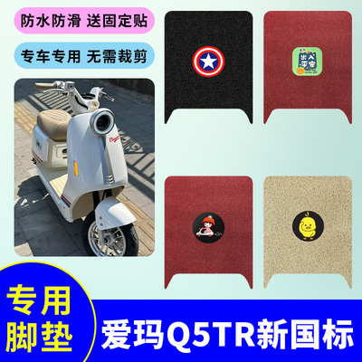 适用爱玛Q5Tr新新国标电动车脚垫电瓶车防水防滑丝圈脚踩垫踏板垫