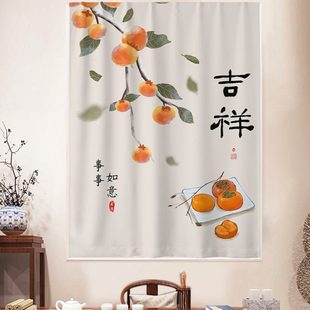 遮阳卧室新中式 窗户2023新款 遮光帘自粘全遮光魔术贴免打孔窗帘小
