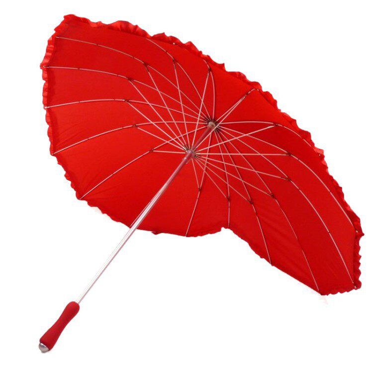 婚伞 心形伞大红爱心伞情侣伞结婚伞新娘伞长柄晴雨伞遮阳紫外伞
